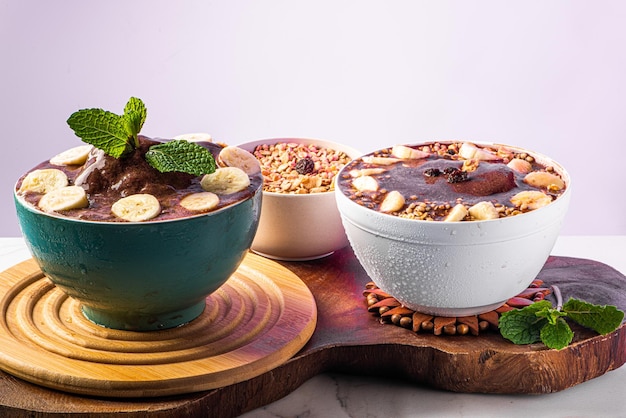 Acai cup fruta famosa brasileña de Amazon