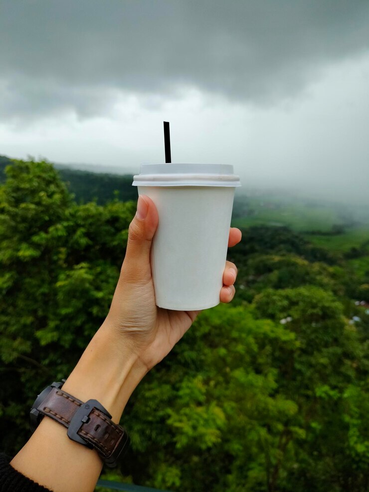 Foto acalma-te com uma chávena de café.