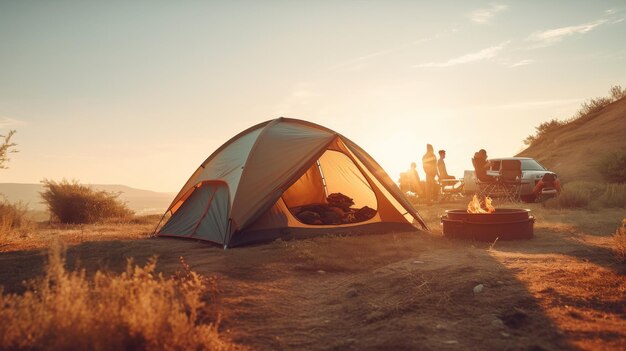 Acampada en el camino de tierra