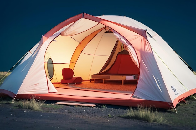 Acampamento ao ar livre tenda lazer relaxamento ferramentas de viagem campo sobrevivência descanso papel de parede fundo