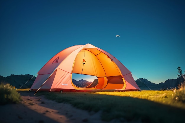 Acampamento ao ar livre tenda lazer relaxamento ferramentas de viagem campo sobrevivência descanso papel de parede fundo