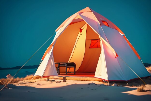 Acampamento ao ar livre tenda lazer relaxamento ferramentas de viagem campo sobrevivência descanso papel de parede fundo