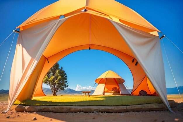 Foto acampamento ao ar livre tenda lazer relaxamento ferramentas de viagem campo sobrevivência descanso papel de parede fundo