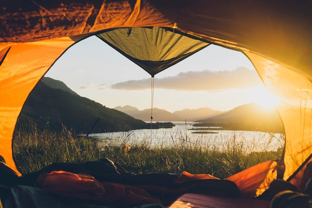 Acampar em ballachulish em highland, escócia