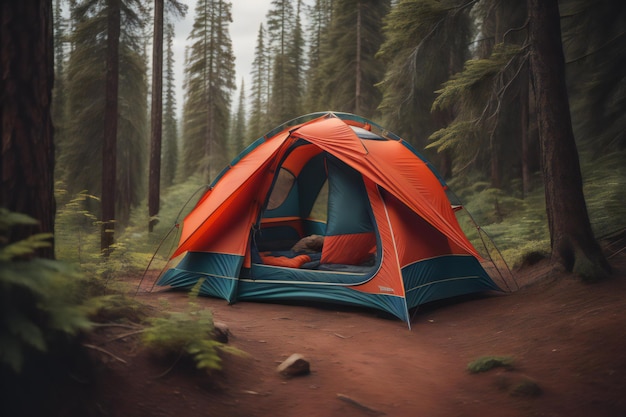 Acampar no Parque Nacional Redwood gerado por IA