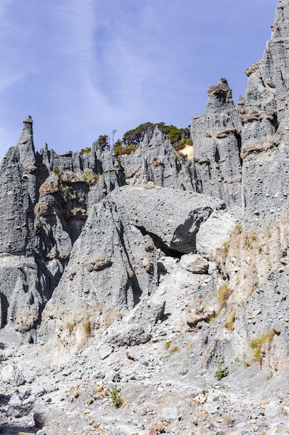 Acantilados de los pináculos de Putangirua. Isla Norte, Nueva Zelanda