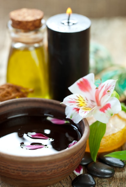 Accesorios de aromaterapia en spa