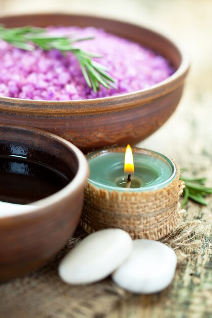 Accesorios de aromaterapia en spa