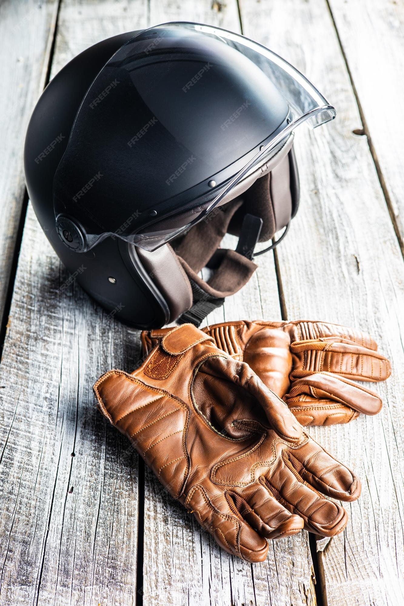 Accesorios de seguridad para moto guantes y casco de piel | Premium