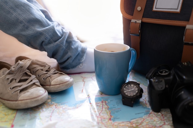 Accesorios de viaje para viaje de vacaciones.