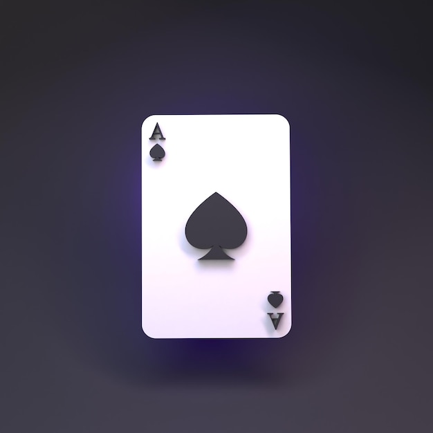 Ace-Spielkarte Casino-Element Render in 3D