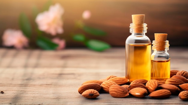 aceite esencial de almendra en una botella Generative AI Spa