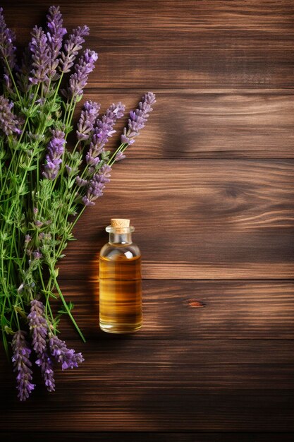 Aceite esencial de lavanda en una botella Inteligencia Artificial Generativa Naturaleza