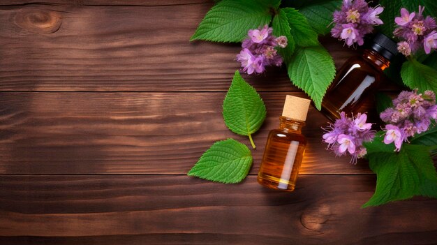 Foto aceite esencial de patchouli en una botella generative ai spa