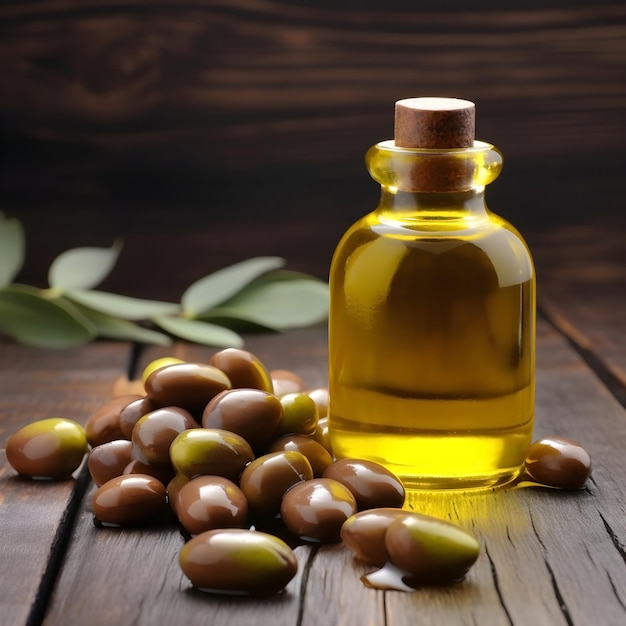 Aceite de jojoba con planta de jojoba