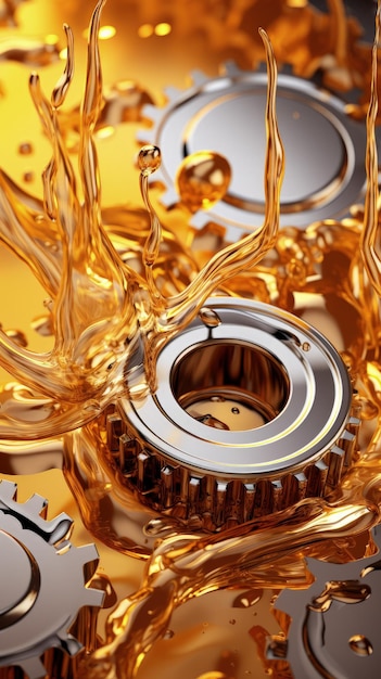 Aceite de motor en el mecanismo de un motor de automóvil cuidado para la durabilidad y eficiencia del motor de automóvil con aceite lubricante en la reparación Concepto de lubricar aceite de motor