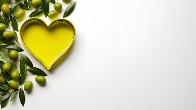 aceite de oliva en forma de corazón AI generativo