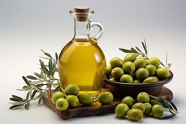 aceite de oliva ingrediente alimentario saludable botella virgen amarilla hoja verde fresco mediterráneo