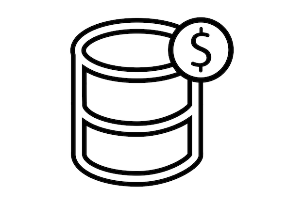 Aceite tonelada dinero plano icono seo web símbolo forma aplicación línea signo arte