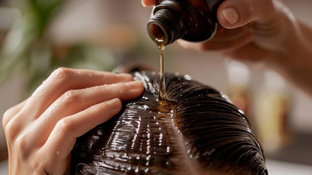 Foto aceite para el tratamiento de la psoriasis del cuero cabelludo