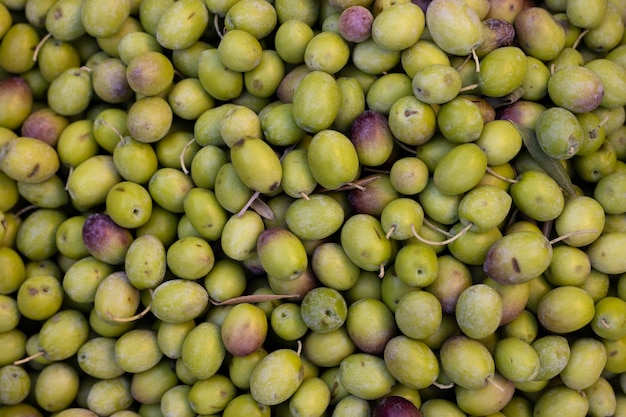 Aceitunas frescas en el mercado