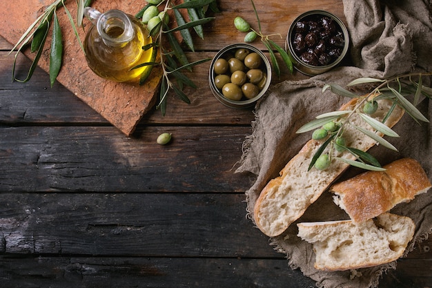 Aceitunas con pan y aceite.