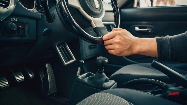 Foto acelerador e pedal de travagem num carro