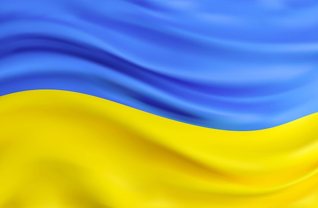 Acenando a bandeira da Ucrânia fechar a bandeira da Ucrânia