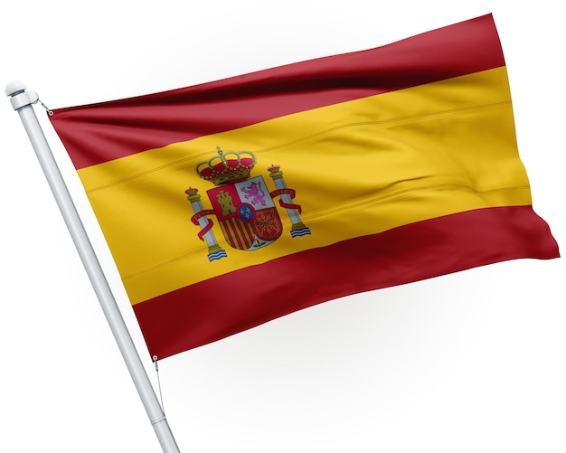 acenando a bandeira ilustração 3d fundo isolado