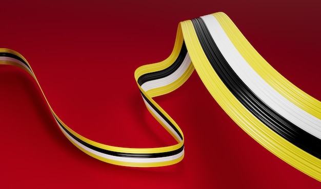 Acenando a fita ou banner com a bandeira da ilustração 3d do dia da independência de Brunei