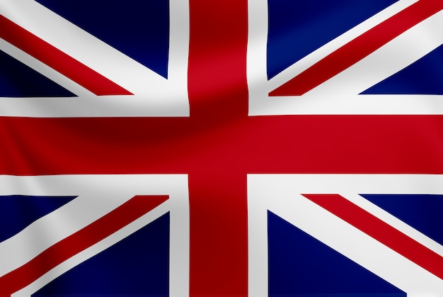 Acenando da bandeira de Inglaterra.