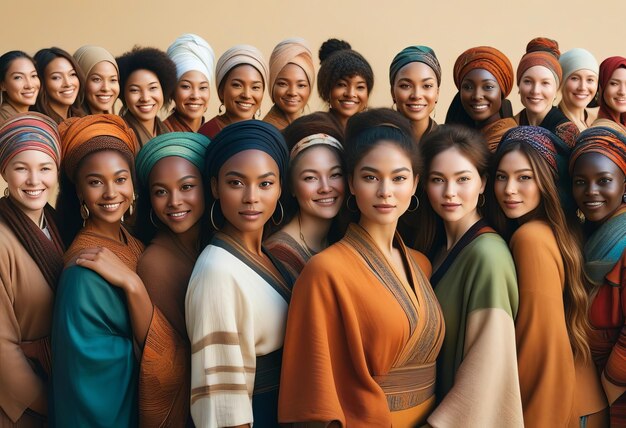 Foto aceptar la belleza del multiculturalismo a través del empoderamiento de las mujeres