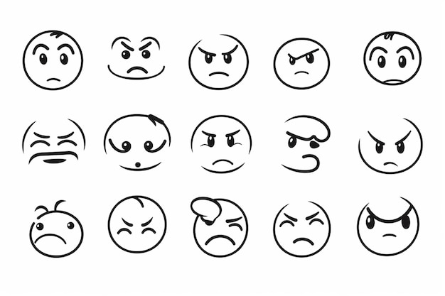 un acercamiento de un montón de caras diferentes con diferentes expresiones generativa ai