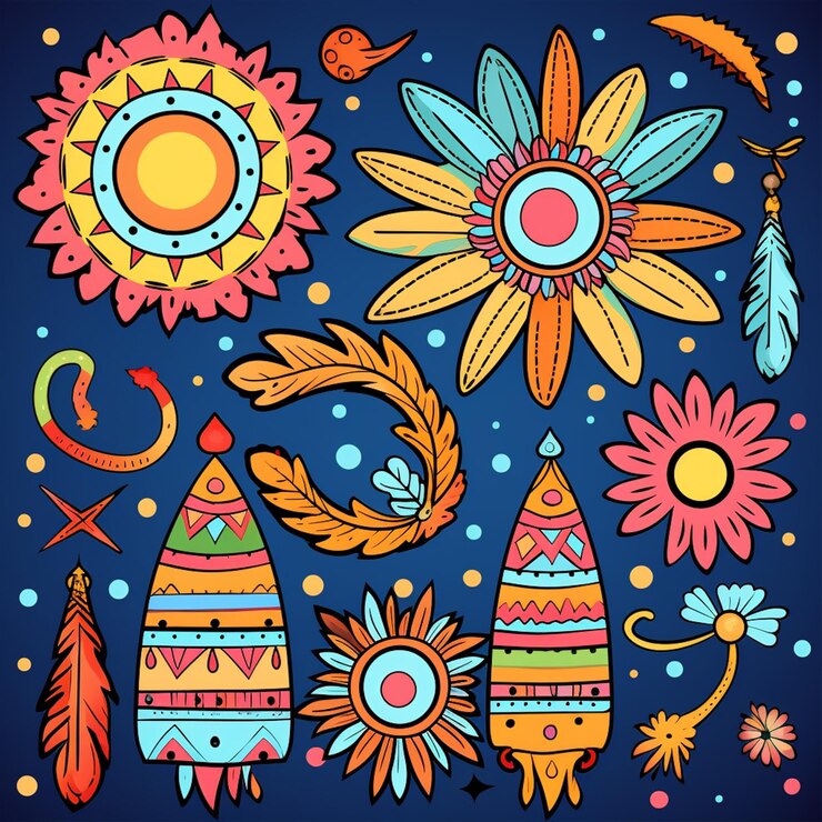 Foto un acercamiento de un montón de flores de diferentes colores y pájaros generativos ai
