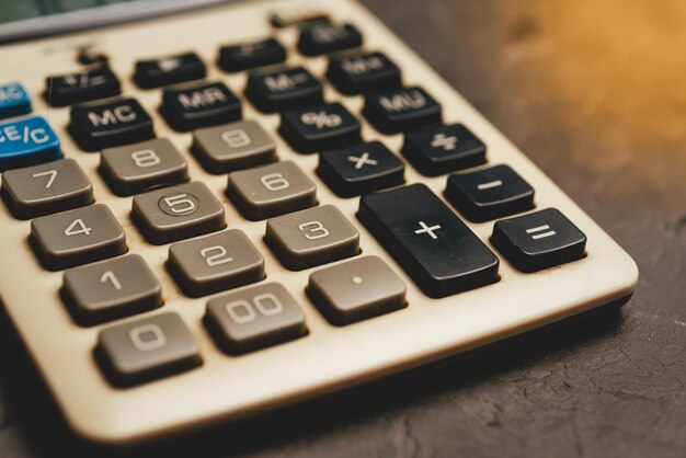 acercamiento del teclado de la calculadora