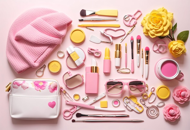 Acessórios Rosa Meninas Fotografia Flatlay