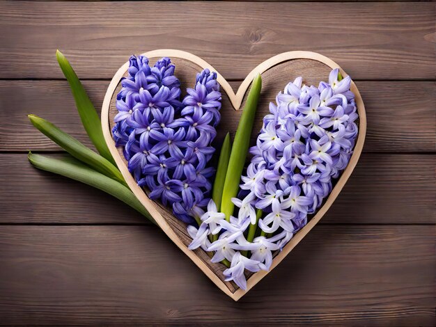 Acht März Frauentag Karte aus dem Frühling Hyacinth Blumen Herz minimale Grußkarte für