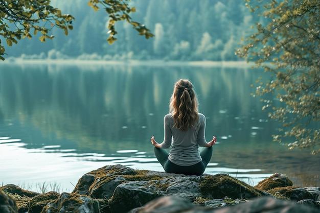 Foto achtsamkeits- und meditationsübungen in ruhigen umgebungen