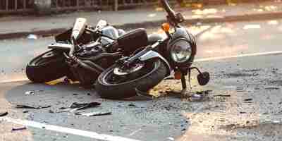 Foto acidente de motocicleta