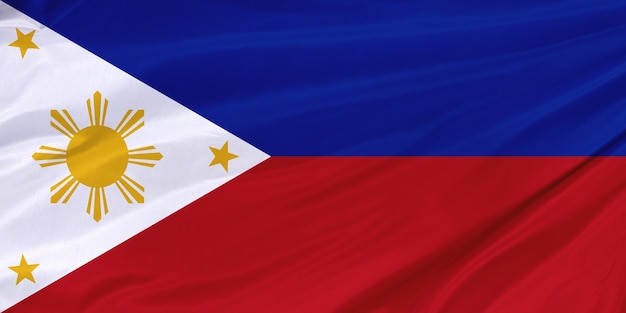 Acima vista bandeira filipina