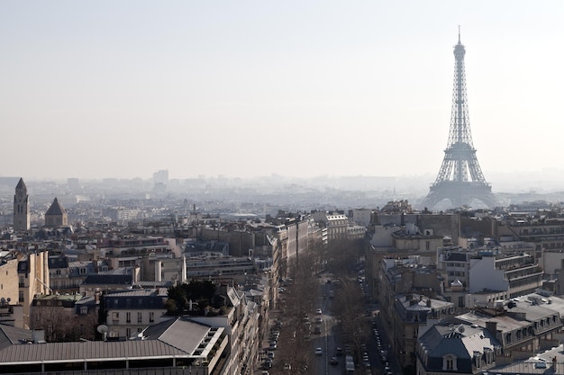 Acima vista das Avenidas D Iena em Paris