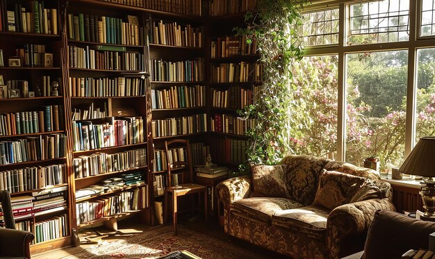 Un acogedor rincón de lectura con libros