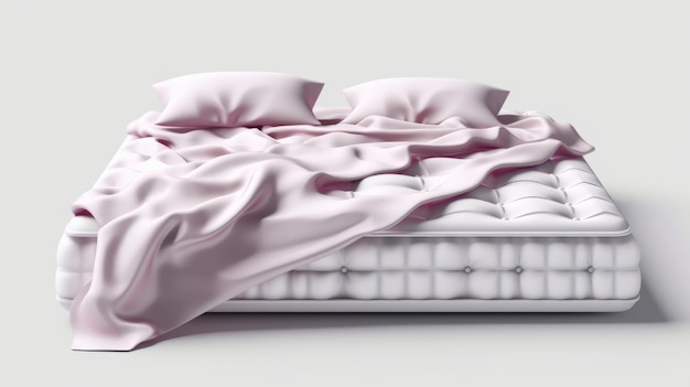 Una acogedora cama rosa con edredón y almohadas mullidas