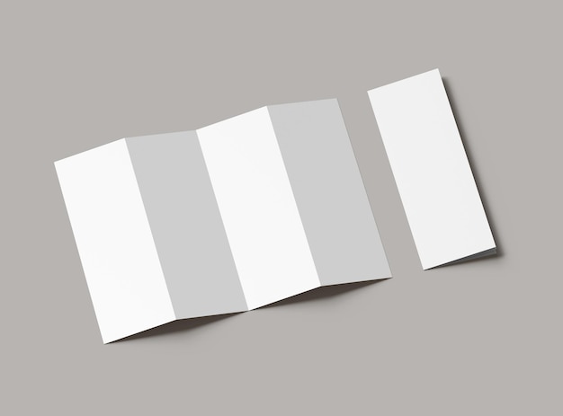 Acordeón en blanco 4 paneles plegable folleto A4 representa para presentar su diseño