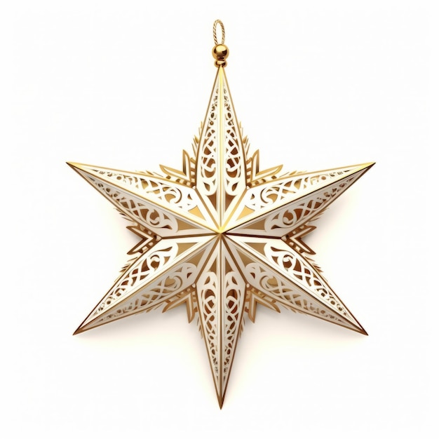 Acrescente os seus desenhos natalinos com um ornamento de árvore de natal em forma de estrela radiante