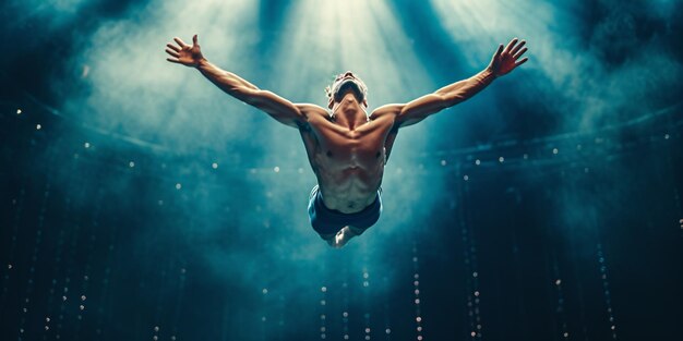 Foto acrobata aéreo em um carnaval topnotch imagem