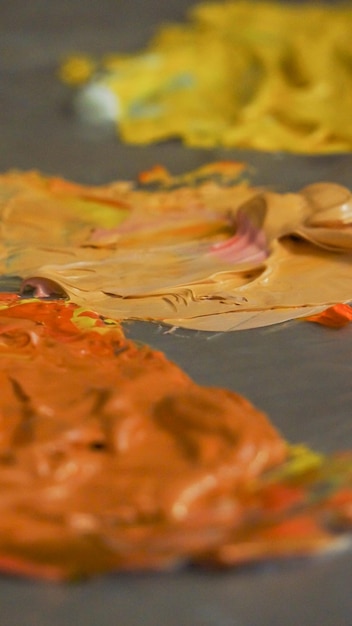 Acrylfarbe abstrakt Nahaufnahme des Gemäldes Bunte abstrakte Malerei Hintergrund Highlytextured Ölfarbe