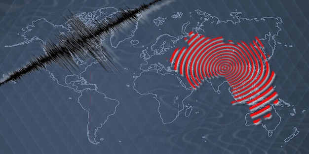 Foto actividad sísmica mapa del terremoto de guinea