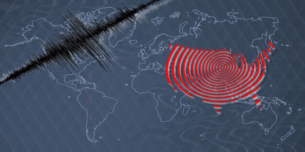 Foto actividad sísmica terremoto mapa de los estados unidos