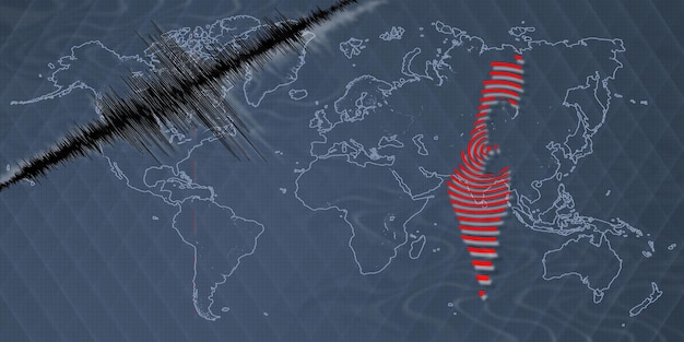 Foto actividad sísmica terremoto mapa de israel